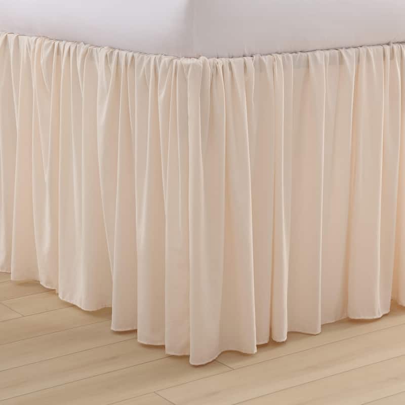 Laura Ashley Washed Solid Dorm Bedskirt