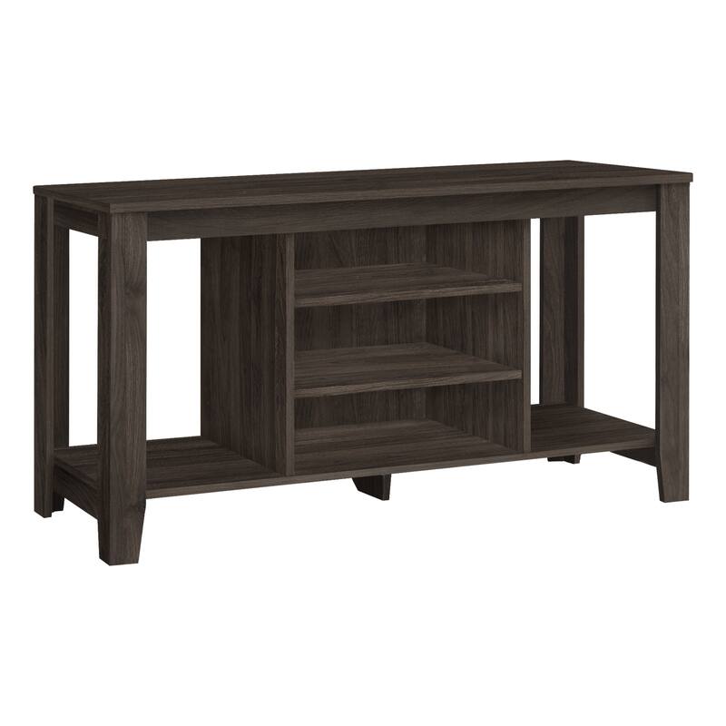 Contemporary 48" TV Stand with Adjustable Shelves, Brown Oak Finish, Media Console for Living Room, Bedroom, Dorm - Brown