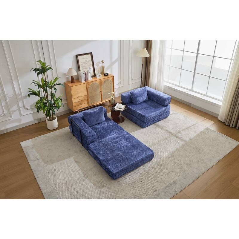 Compression Sofa,Convertible Floor Sofa Bed with Fixed-Shape Frame
