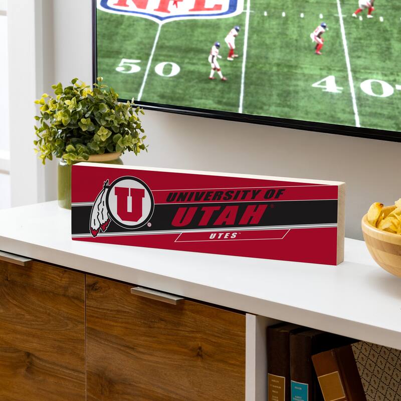 University of Utah Wooden Tabletop Mantel Shelf Sign - 5" x 18"