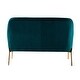 preview thumbnail 99 of 117, Barbara 43" Contemporary Velvet Loveseat Sofa with Goldtone Metal Legs by HULALA HOME