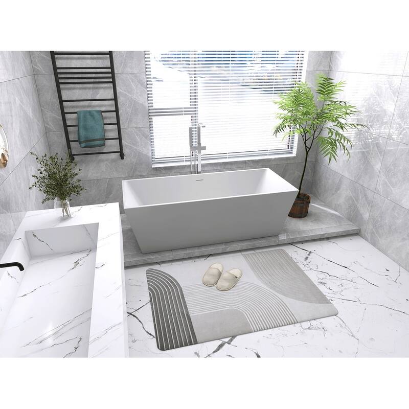 Timothy Soaking Rectangular Bathtub in Glossy White
