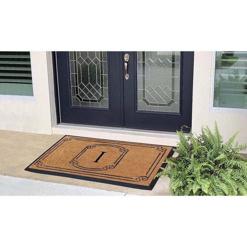 A1HC Natural Coir Monogrammed Door Mat For Front Door, 30"x48"