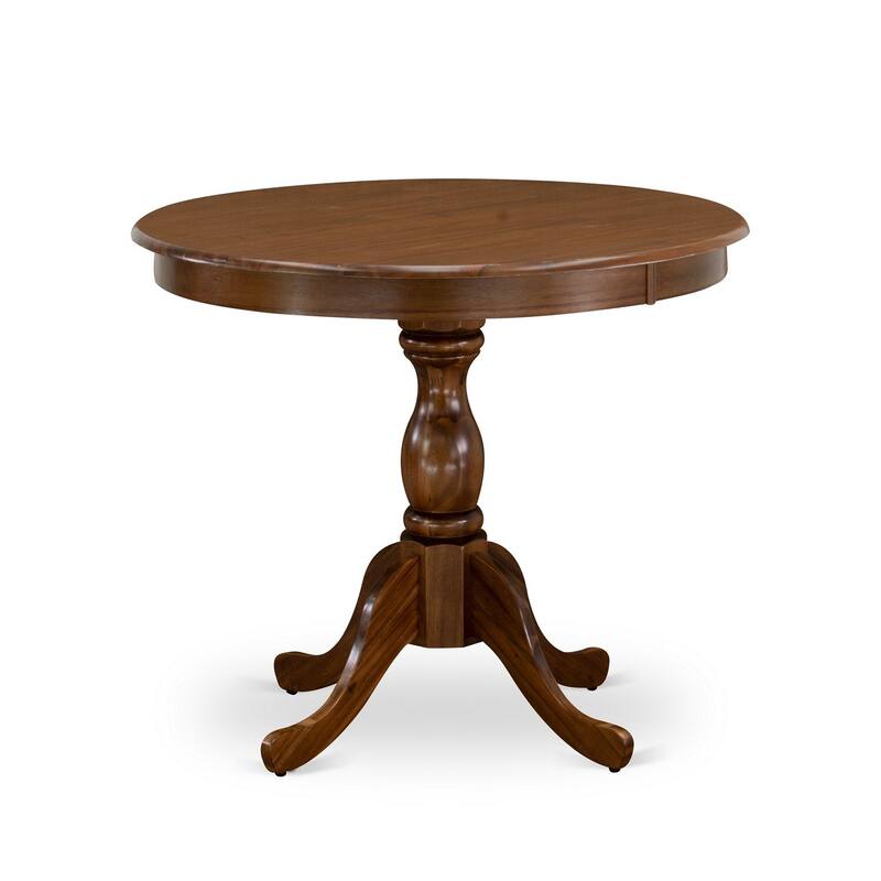 3-Piece Acacia Walnut Finish Solid Wood Top - Button Tufted Dining Room Set - Seats 4