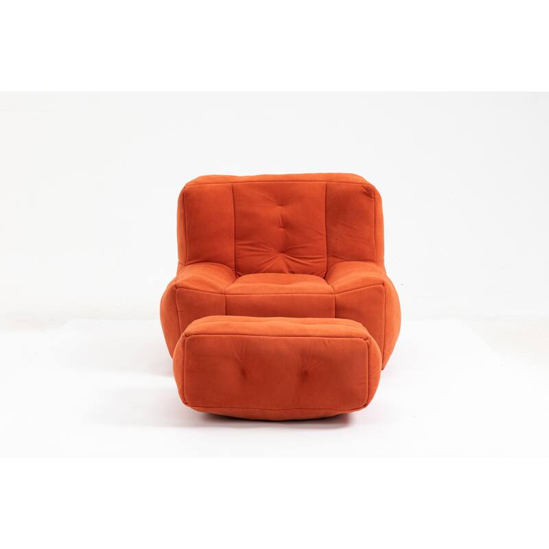 Fluffy bean bag chair, for adults and children, super soft lazy sofa chair with memory foam and ottoman,for living room