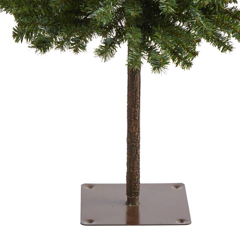 4' Pre-Lit Alpine Artificial Christmas Tree, Clear LED Lights - 4 Foot