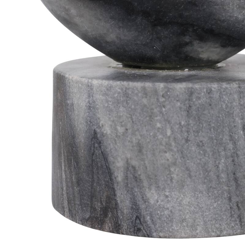 Marble Decorative Object Curved Hook-Inspired Statue - 12" Gray - 12.0"
