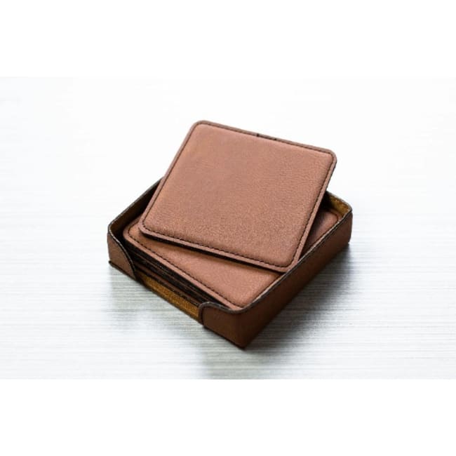 Valentine’s Day Coffee Coasters for drinks Coaster set with holder-Custom Gift - RAWHIDE