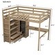 preview thumbnail 23 of 28, Wood Kids Full Size Loft Bed with Desk and Large Storage Space