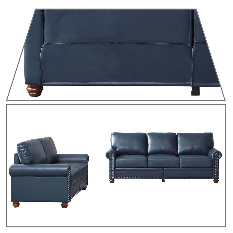 Vintage 2-Piece PU Upholstered Living Room Set