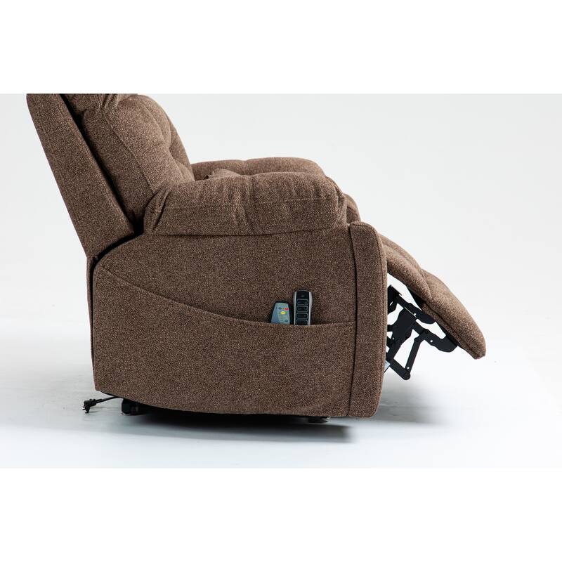 Power Lift Recliner Chair with Heat & Massage, Ergonomic Single Sofa Chair, Electric Recliner Chair with 2 Cup Holders
