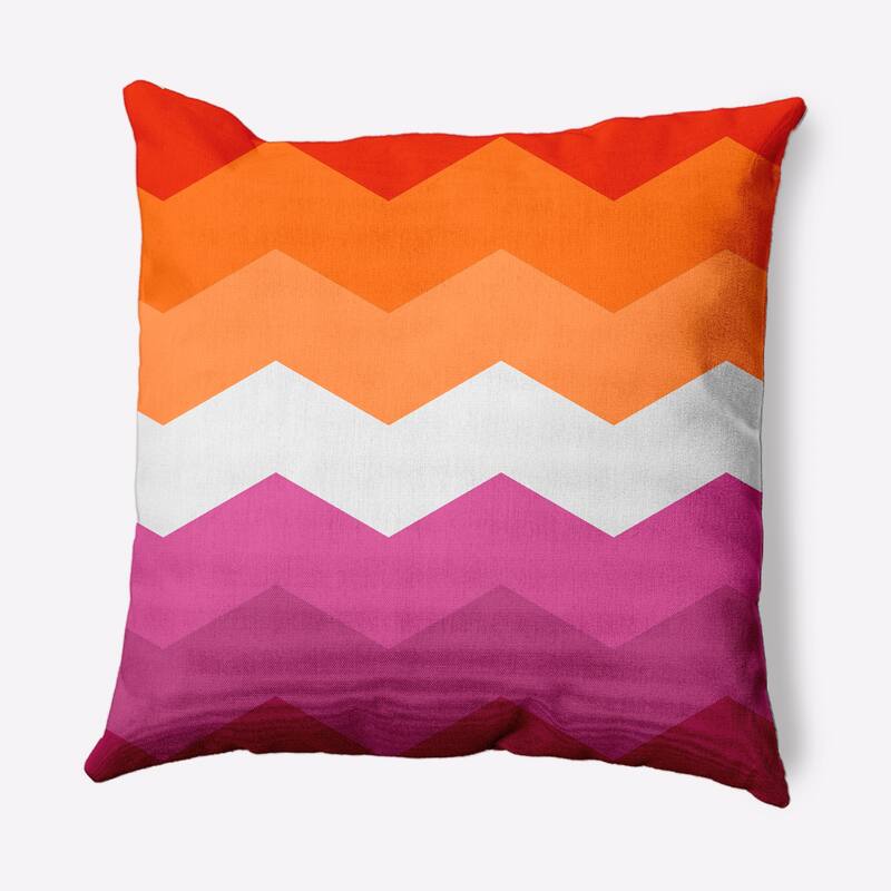Pride Chevron Outdoor Throw Pillow - 18" x 18" - Inclusive Lesbian Chevron