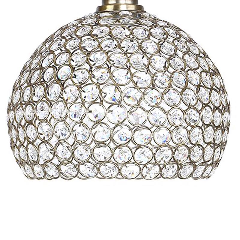 62 in. Metal Floor Lamp w/ Slim-line Arched Design and Crystal Bling Shade