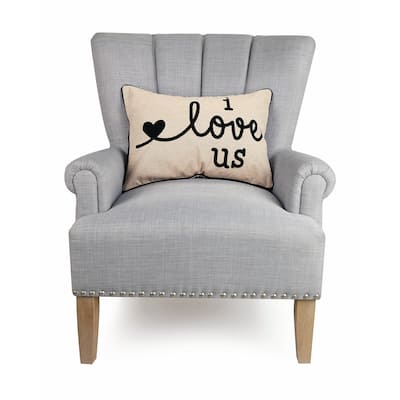 I Love Us Embroidered Pillow