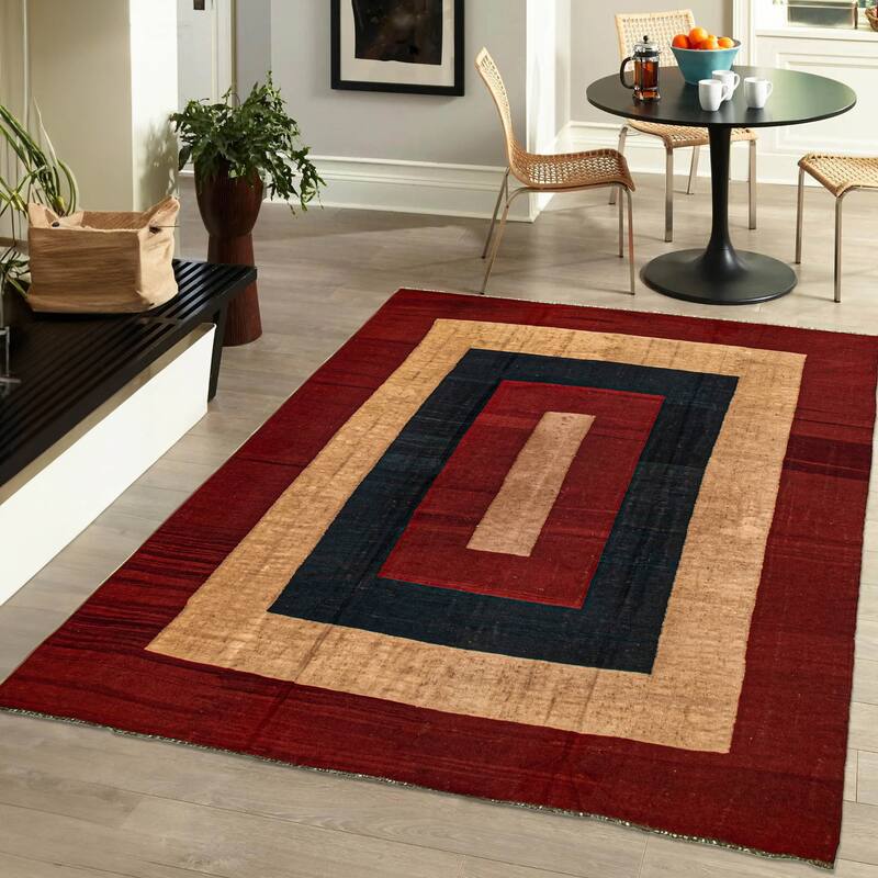 ECARPETGALLERY Flat-Weave Ankara FW Red Wool Kilim - 8'8 x 11'10