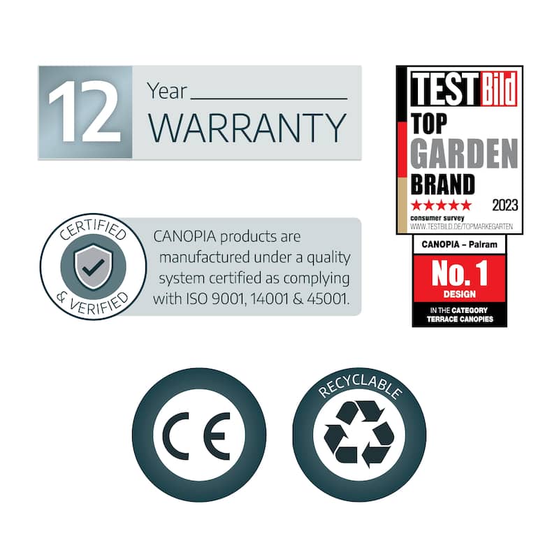 Olympia 10 ft. White/White Aluminum Patio Cover -