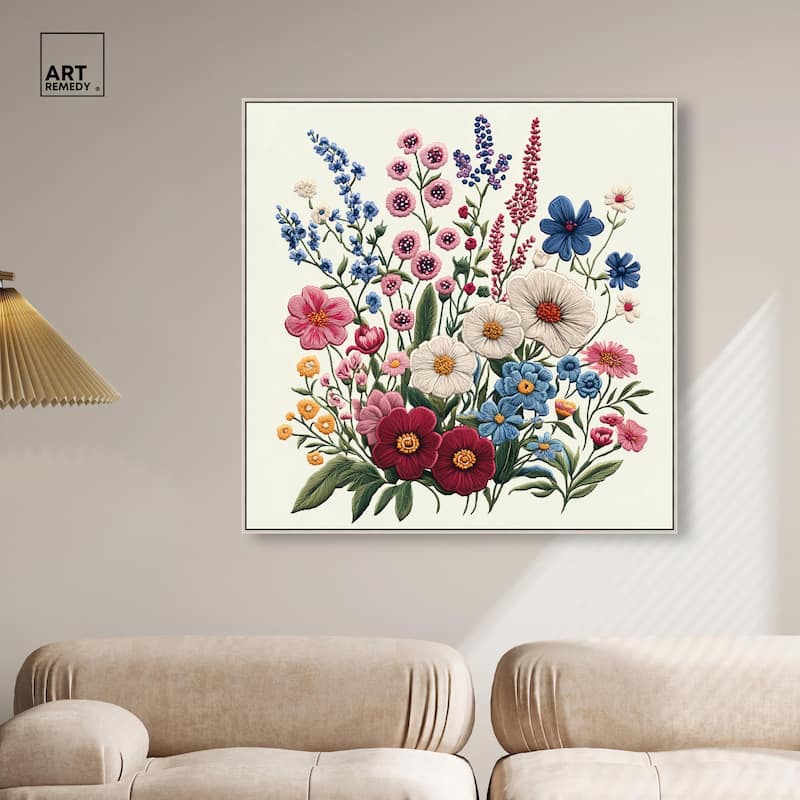 Wildflower Weave Canvas by Art Remedy