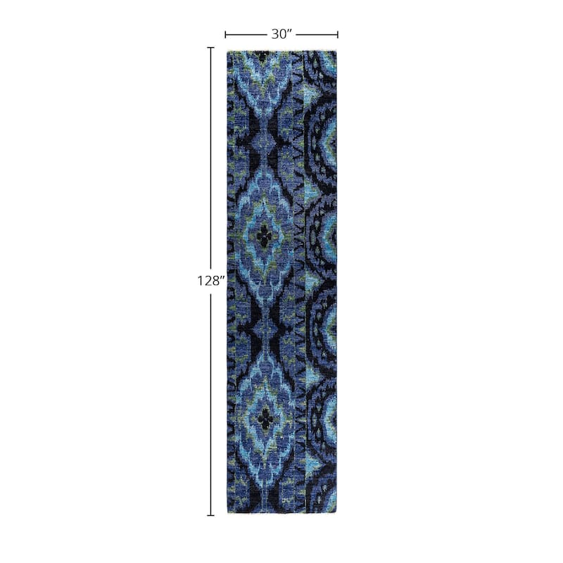 Contemporary Overdyed Wool Hand Knotted Runner - 2' 6" x 10' 8"