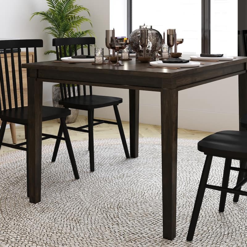 Classic Wood Dining Table with Offset Tapered Legs