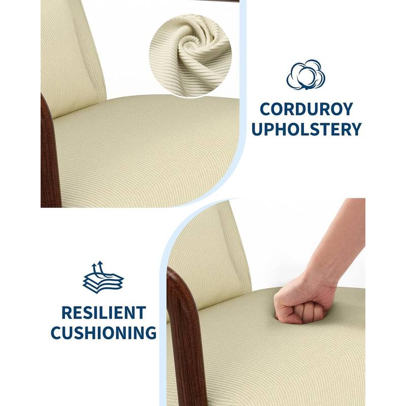 Modern Wide-Wale Corduroy Accent Sofa Chair, Lounge Armchair with Lumbar Pillow for Living Room, Bedroom