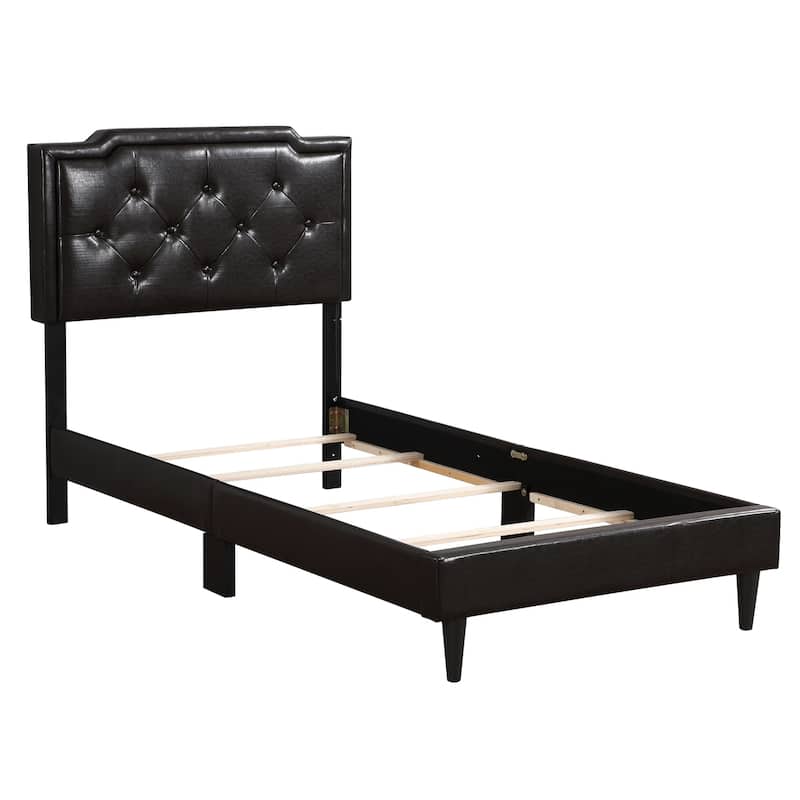 Cappuccino Twin Bed with Rich Finish, Compact Frame and Durable Construction for Guest Rooms, Kids' Rooms or Apartments