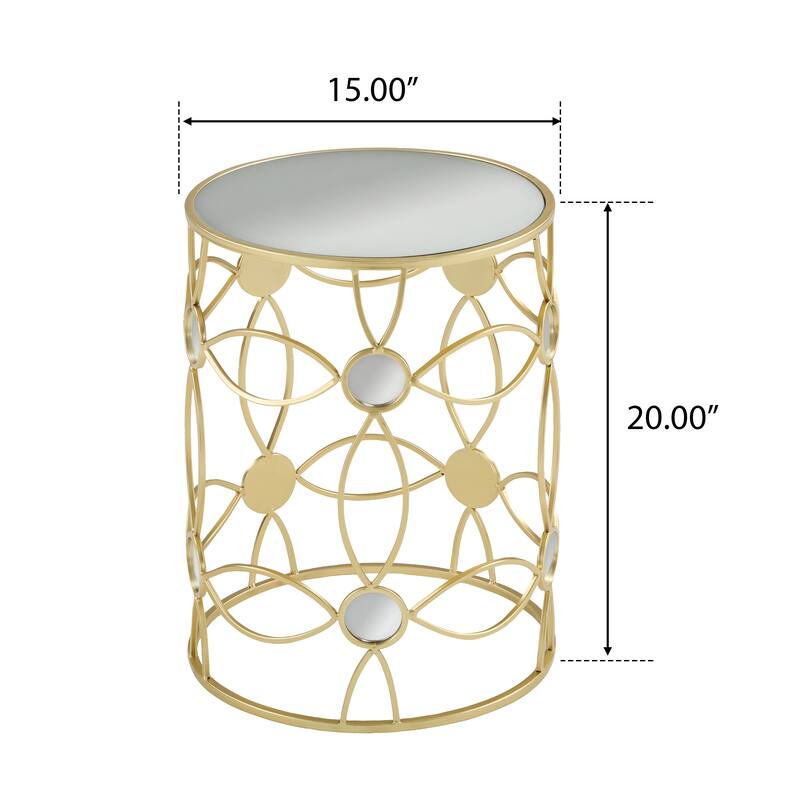 Contemporary Metallic Side Table - Slim Steel Frame With Reflective Mirror Surface‌