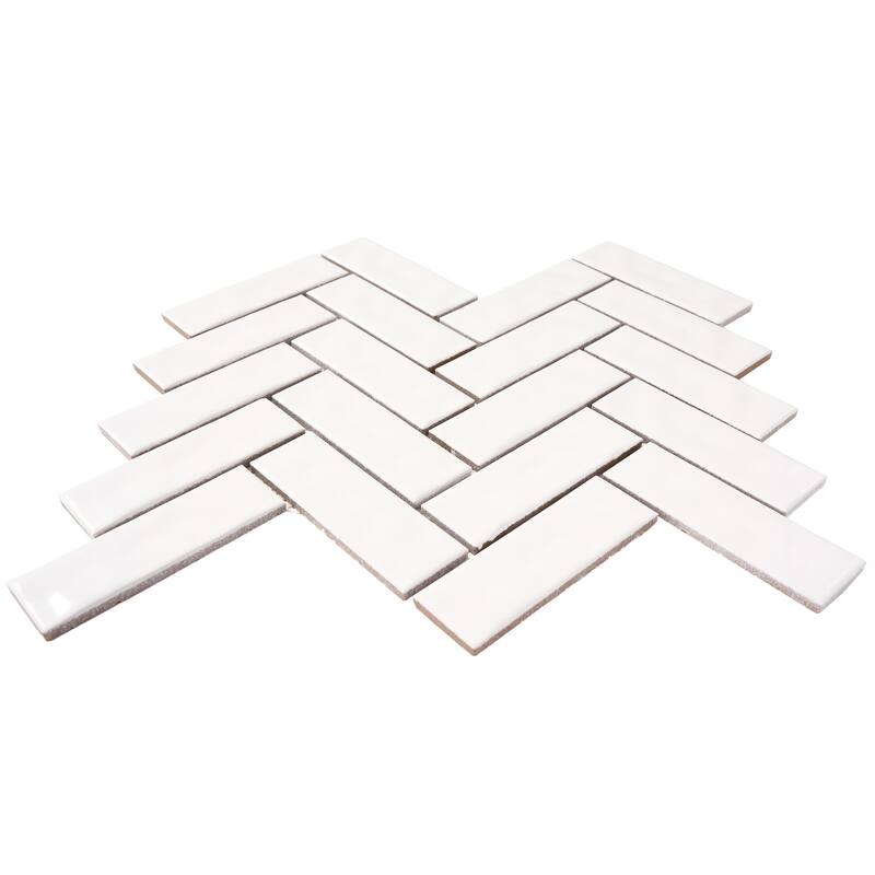 Forio 1.35" x 4.35" Herringbone Glossy Porcelain Mosaic Tile