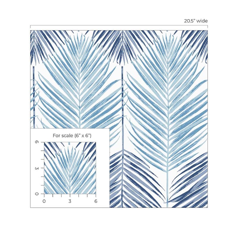 NextWall Two Toned Palm Peel and Stick Wallpaper