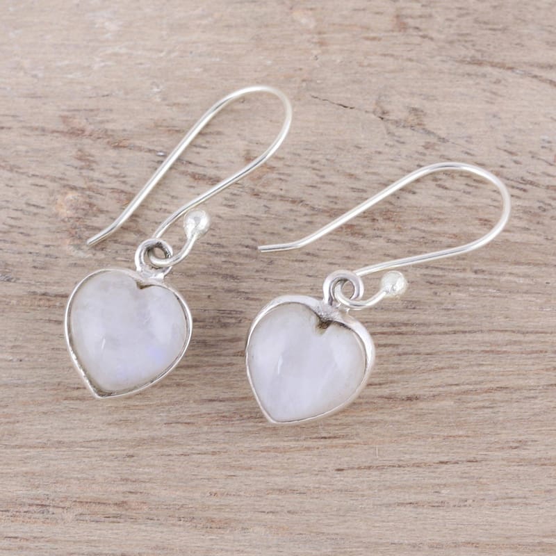 NOVICA Sweet Adoration, Rainbow moonstone dangle earrings - 1.1*0.4