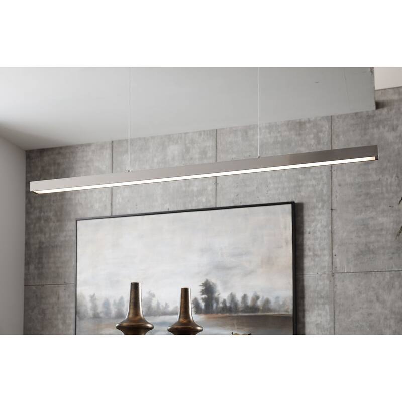 Planck LED Collection Brushed Nickel One-Light LED Pendant - 18.000" x 54.000" x 8.500"