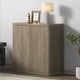preview thumbnail 17 of 22, 3 - Layer Multifunctional Rounded - Corner Side Cabinet 34.2 x 34.6 x 15.4 - Grey