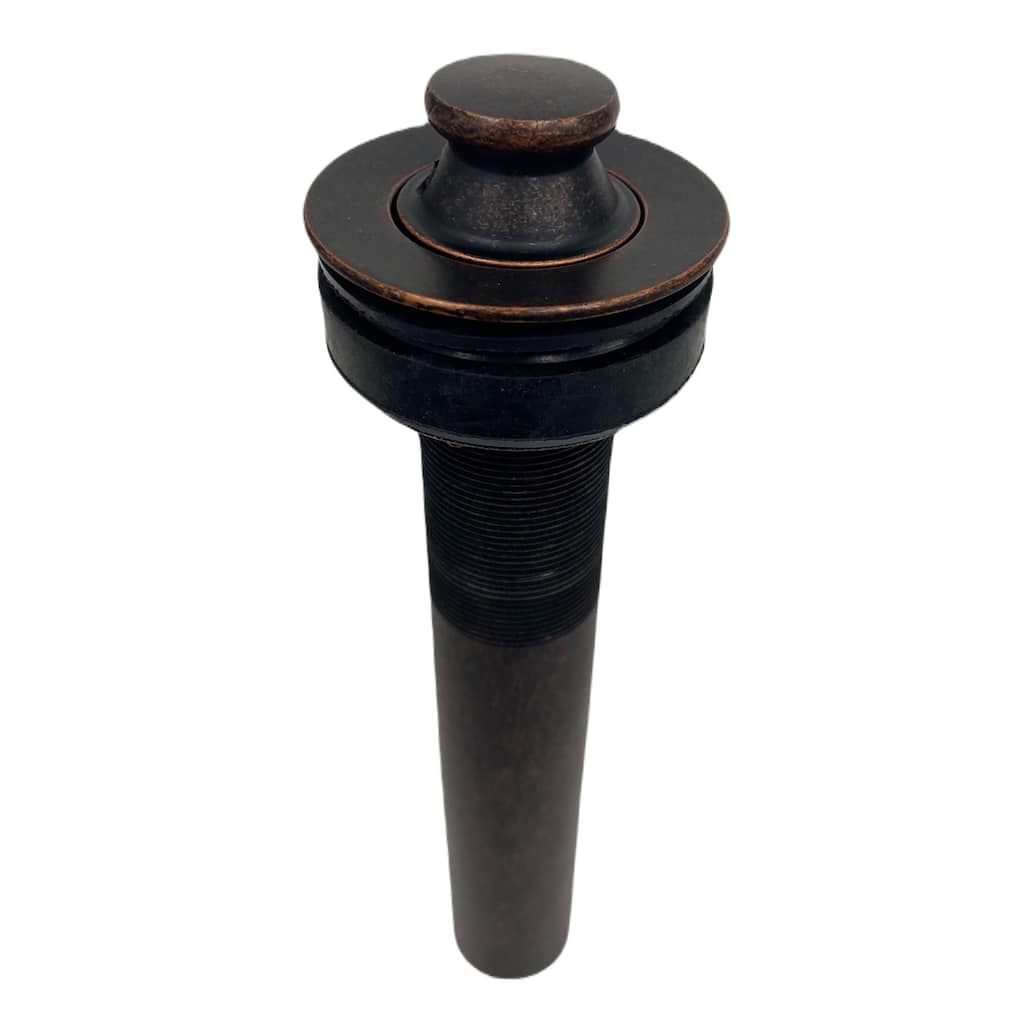 Heavy Duty 1.5" Non-Overflow Lift & Turn Bathroom Sink Drain in Aged Copper - 8" x 2.25"