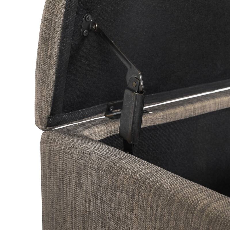 Adeco Storage Ottoman Upholstered Modern End of Bed Bench Living Room