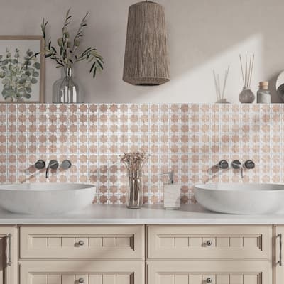 Merola Tile Tetuan Astre Cotto White 12-1/8" x 21-7/8" Porcelain Wall Tile