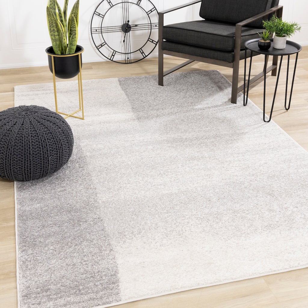 Flynn Collection - Grey Soft Blended Rectangles Rug