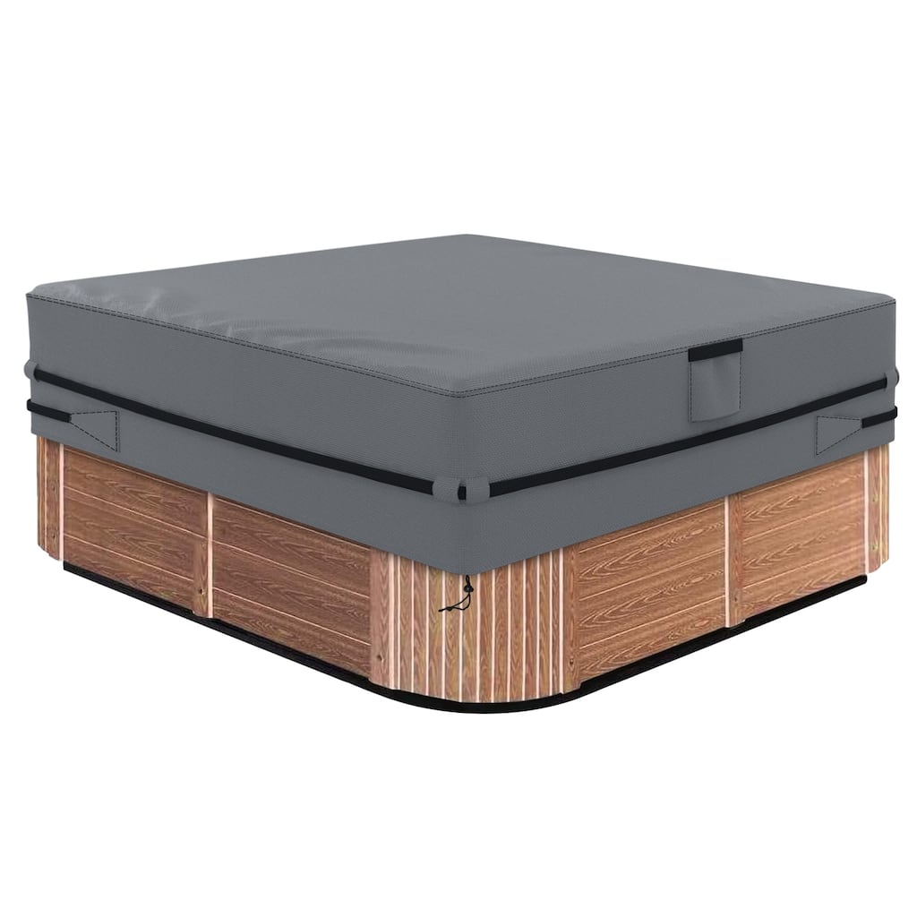 91" x 91" Hot Tub Pool Spa Cover Cap Heavy Duty UV Sun Protector Water Resistant - 91"Lx91"Wx20"H