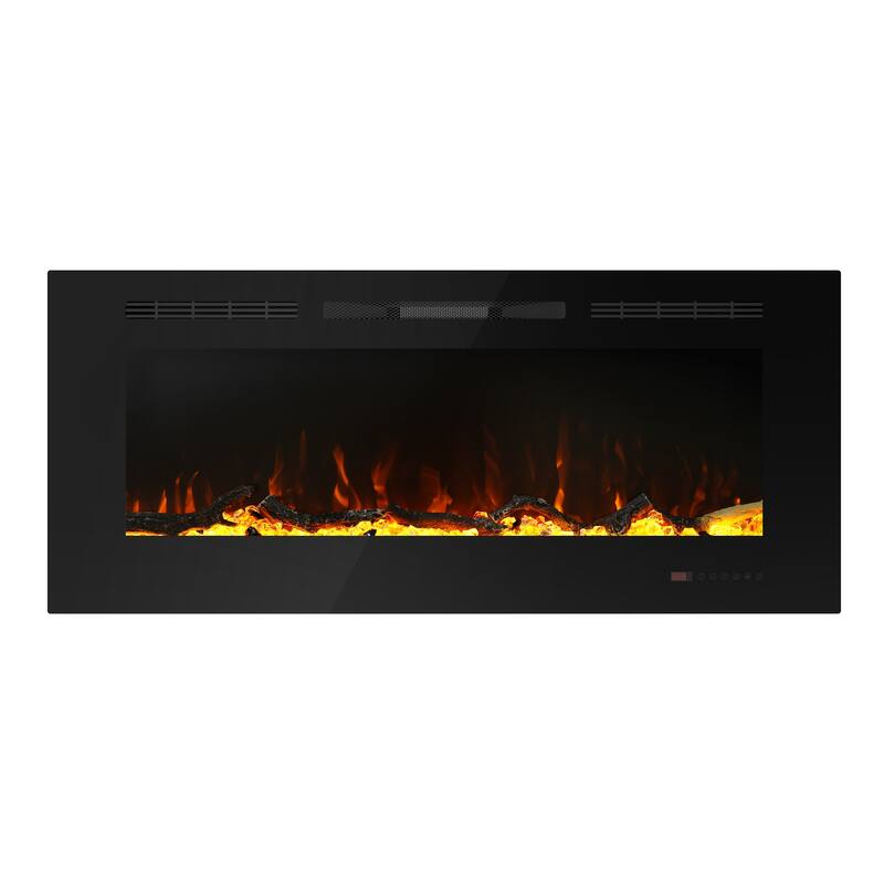 42" Modern Recessed Wall Mounted Electric Fireplace Heater with Remote and 3 Realistic Flame