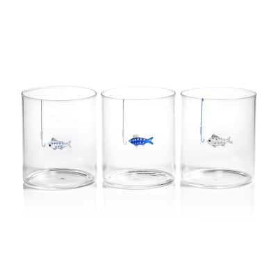 Tidal Sip Glass Tumblers, 3-Piece Assorted Set