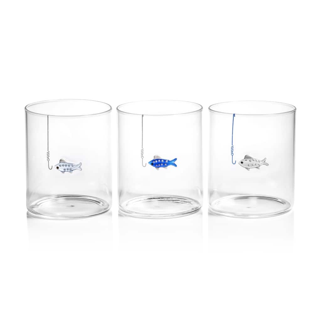 Tidal Sip Glass Tumblers, 3-Piece Assorted Set