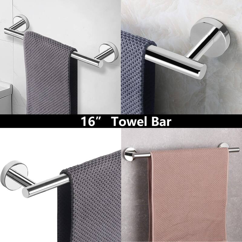 Modern Bath Hardware Set Towel Holder Set in Stainless Steel