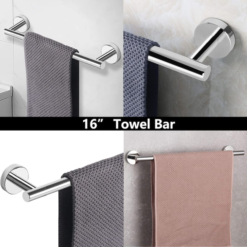 6-Piece Bath Hardware Set in Stainless Steel