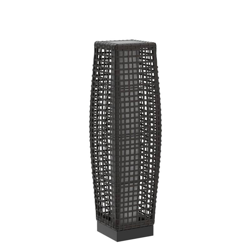 Solar Outdoor Floor Lamp, Lantern Wicker Deck Lights for Garden Decor, 1 Piece