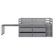 preview thumbnail 16 of 18, Twin Size Loft Bed with Retractable Writing Desk and Storage Drawers , Solid Pine Wood Frame with Lateral Portable Desk聽