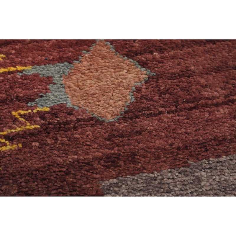 Handmade Wool Gabbeh Vegetable Dye Turkish Area Rug Handmade Wool Carpet - 9' 0'' X 6' 1''