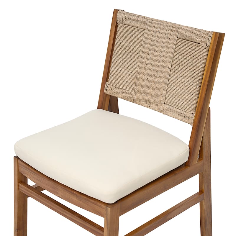Christopher Knight Home - Arly Outdoor Solid Wood & Wicker Dining Chair Set with Cushions (Set of 2)