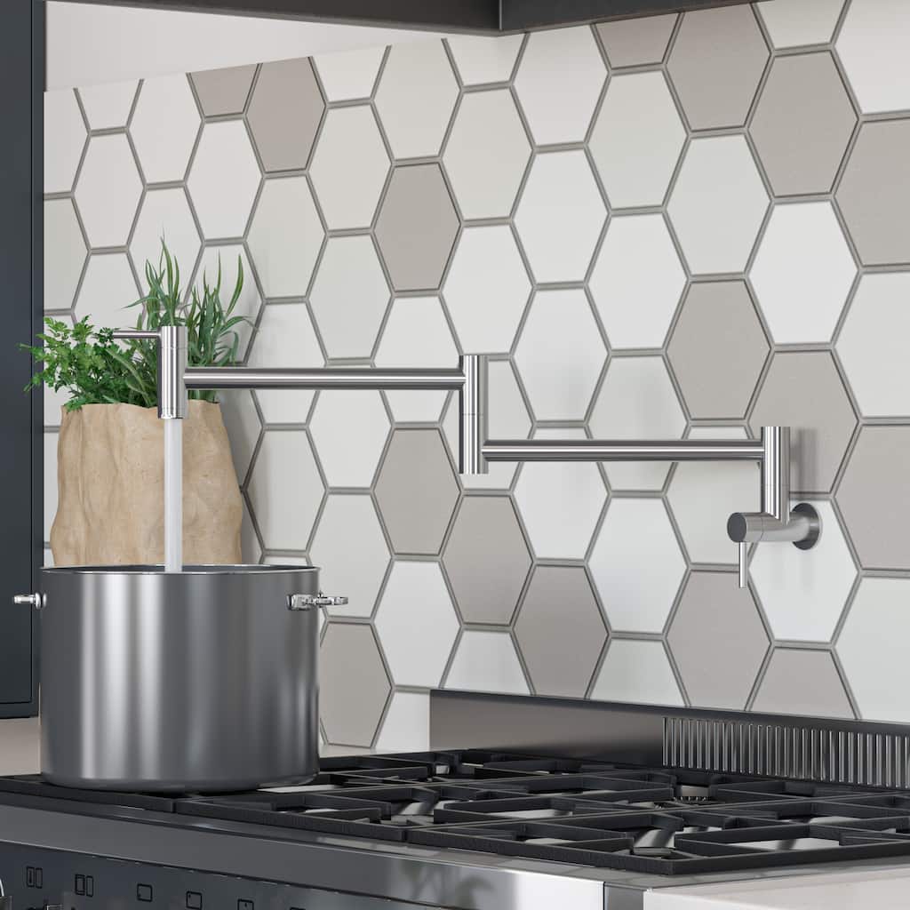 ALFI Brushed Retractable Pot Filler Faucet