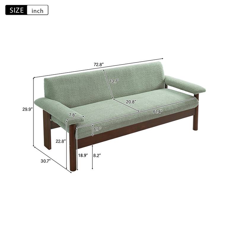Modern Loveseat Sofa 2 Seater Couch 72.8" Loveseat Couch with Armrest Pillows for Living Room or Small Space