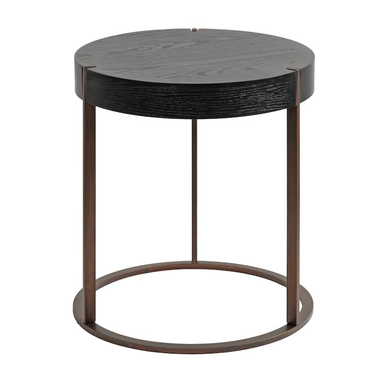 Kate and Laurel Rovin Side Table Wood and Metal - 16x16x18 - 16x16x18 - Black