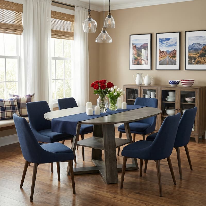 43"-59" Extendable Oval Dining Table with Storage Base, Modern Round to Oval Kitchen Table