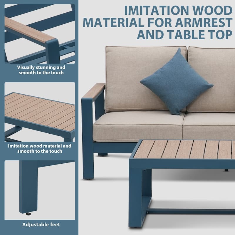 Zenova Aluminum Patio Conversation Sets,Outdoor Sofa Sets